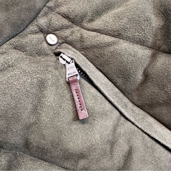 RLX by Ralph Lauren 2000s Olive Goat Suede Down Puffer Jacket - Picture 8 of 17